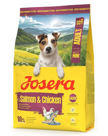 JOSERA Mini Adult Salmon and Chicken 3kg Bezglutenové krmivo s lososom a kuracím mäsom pre psov