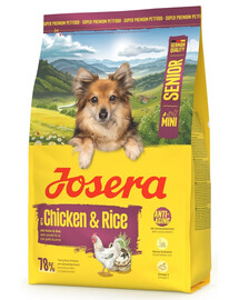JOSERA Mini Senior Chicken and Rice 3kg Bezglutenové krmivo s kuracím mäsom a ryžou