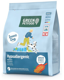 GREEN PETFOOD InsectDog Hypoallergen 900g bezobilná granule s bielkovinami hmyzu pre psov