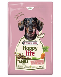 VERSELE-LAGA Happy Life Adult Mini with Lamb 2,5kg krmivo pre malých psov s jahňacím mäsom