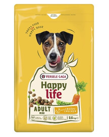 VERSELE-LAGA Happy Life Adult Mini with Chicken 2,5kg krmivo pre malých psov s kuracím mäsom