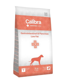 CALIBRA Veterinary Diet Dog Gastrointestinal & Pancreas Low Fat 12 kg pre psov s tráviacimi problémami