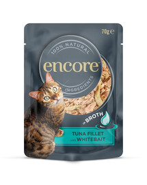 ENCORE Cat Tuna Fillet with Whitebait in Broth tuňák s bílou rybou v vývaru 70 g