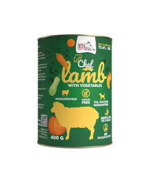 SYTA MICHA Chef Monoprotein Jahňacina so zeleninou 400 g mokrá strava pre psov