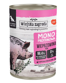 WIEJSKA ZAGRODA Mokré krmivo pre psov s bravčovým monoproteínom 400 g