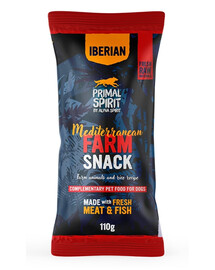 PRIMAL SPIRIT Iberian Mediterranean Farm Psí maškrta 110 g