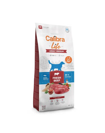 CALIBRA Dog Life Adult Medium Fresh Beef 12 kg s hovädzím mäsom pre psov stredných plemien
