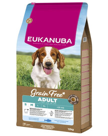 EUKANUBA Grain Free Adult Small Medium Ocean Fish 12 kg Krmivo s rybou pre dospelých psov malých a stredných plemien