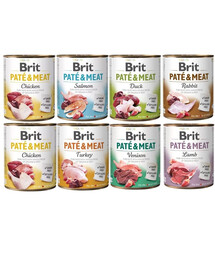 BRIT Pate&Meat Mix smaków 8x800 g pasztet dla psów