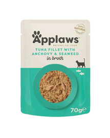 APPLAWS Cat Adult Pouch Tuna Fillet with Whole Anchovy in Broth tuńczyk i anchois w bulionie 70 g