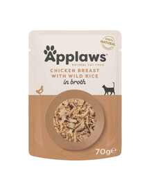 APPLAWS Cat Adult Pouch Chicken Breast with Wild Rice in Broth kurczak i dziki ryż w bulionie 70 g
