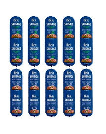 BRIT Premium Sausage Chicken, turkey and pea 5x800 g + Turkey 5x800 g krmivo pre psov všetkých vekových kategórií