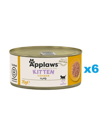 APPLAWS Kitten Chicken Breast mokra karma dla kociąt kurczak w galaretce 6x70 g