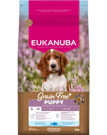EUKANUBA Grain Free Puppy Small Medium Ocean Fish 3 kg bezobilninová krmiva pre šteniatka malých a stredných plemien s rybou