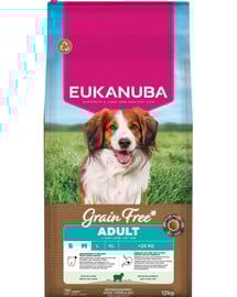 EUKANUBA Grain Free Adult Small Medium Lamb 12 kg bezobilná krmivo pre psov malých a stredných plemien s jahňacím mäsom