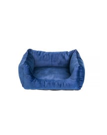 Glamour sofa legowisko prostokątne niebieskie S 45x50x24 cm