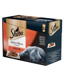 SHEBA Selection in Sauce šťavnaté príchute 12 x 85 g