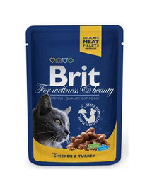 BRIT Premium Cat Pouches with Chicken & Turkey 100 g
