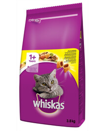WHISKAS suché krmivo pre mačky pre dospelé mačky s kuracím mäsom 3,8 kg