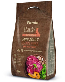FITMIN Dog Purity Grain free adult mini beef 4 kg