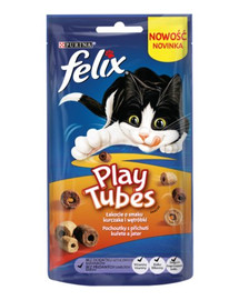 FELIX Play Tubes Pochúťky pre mačky kura a pečeň 50 g