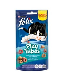 FELIX Play Tubes Pochúťka pre mačky ryby a krevety 50 g