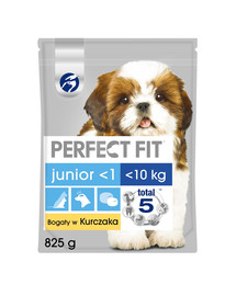 PERFECT FIT Junior (1+ rok) Pre malé rasy - Bohatý na kuracie mäso 5 x 825g