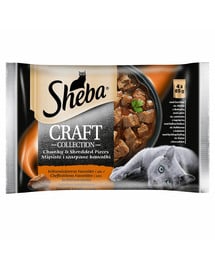SHEBA Craft Collection mäsový mix pre mačky v omáčke 4 x 85 g