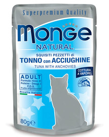 MONGE Cat Tuniak so šprotami v želé 80 g