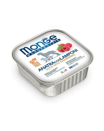 MONGE Fruit Dog Monoprotein Kačica a maliny 150g