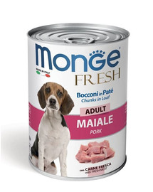 MONGE Fresh Dog Konzerva pre psov, bravčové mäso v cestíčku 400g