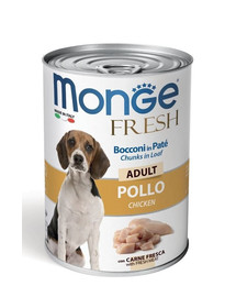 MONGE Fresh Dog Konzerva pre psov Kura v cestíčku 400g