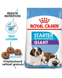 ROYAL CANIN Giant Starter Mother&Babydog 2 x 15 kg granule pre brezivé alebo dojčiace suky a šteňatá obrích plemien
