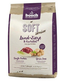 BOSCH Soft Senior Krmivo s kozím mäsom a zemiakmi 12,5 kg +  jelenie tyčinky 7 ks