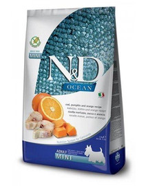 N&D Ocean dog adult mini – Granule s obsahom tresky, tekvice a pomaranču 14 kg (2 x 7 kg)