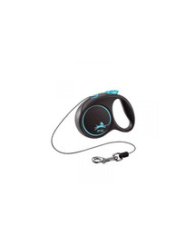 FLEXI Vodítko Black Design S lanko 5 m modré