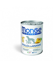 MONGE Dog Fruit Monoprotein kuracie mäso pre psov s ananásom 400 g