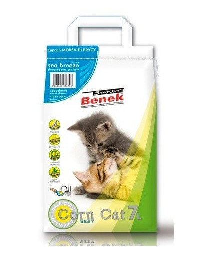BENEK Super Corn Cat Kukuričná podstielka pre mačky s vôňou morského  vánku 25 l x 2 (50 l)
