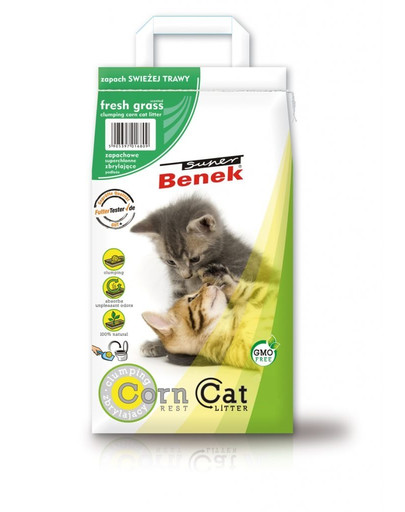 BENEK Super Corn Cat Podstielka s vôňou čerstvej trávy 25 l x 2 (50 l)