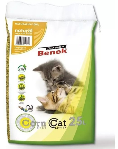 BENEK Super Benek Corn Kukuričná Podstielka pre mačky s vôňou tropického ovocia 25 l x 2 (50 l)