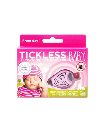 TICKLESS Baby Ultrazvukový odpudzovač kliešťov pre deti Ružový