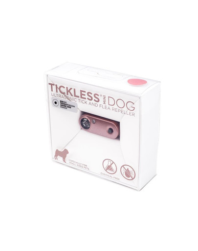TICKLESS Mini Dog Ultrazvukový odpudzovač kliešťov a bĺch pre psy malých plemien Rose Gold