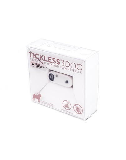 TICKLESS Mini Dog Ultrazvukový odpudzovač kliešťov a bĺch pre psy malých plemien Biely