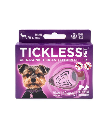 TICKLESS Pet Ultrazvukový odpudzovač kliešťov a bĺch pre psy a mačky Ružový