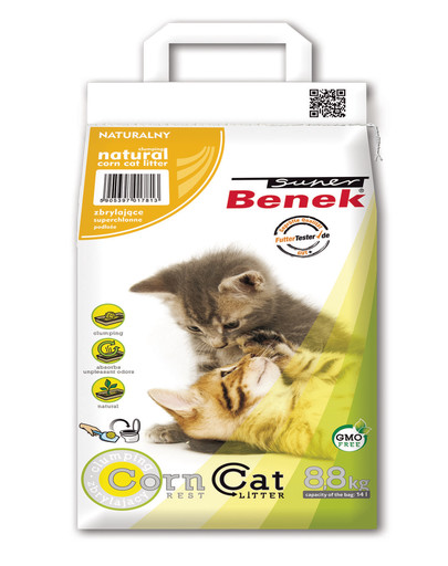 BENEK Super Corn Cat Natural Kukuričná Podstielka pre mačky 14 l x 2 (28 l)