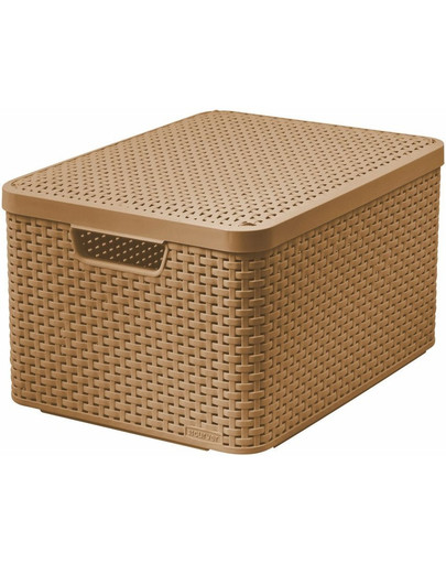CURVER Košík STYLE2 LID L, mocca, 45x25x33 cm, s vekom