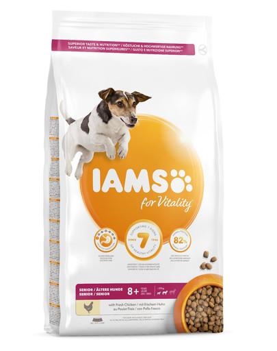 IAMS For Vitality Senior Granule pre starších psov malého a stredného plemena s kuracím mäsom 5 kg