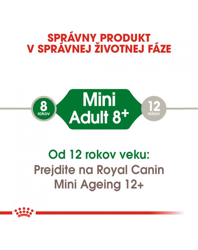 ROYAL CANIN Mini Adult 8+ 2 x 8 kg) granuly pre dospelé starnúce psy