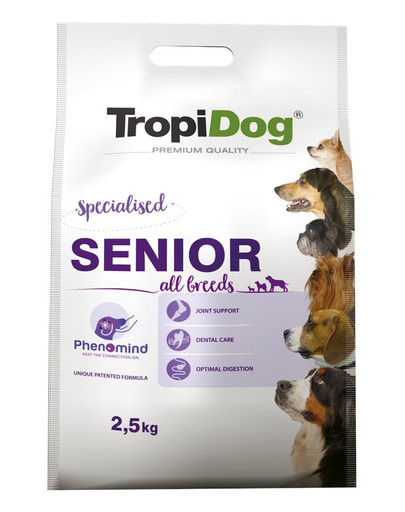 TROPIDOG Premium Senior Granule pre starších psov Morčacie mäso a ryža 2,5 kg