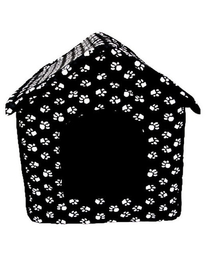 PETSBED Čierny pelech pre psa s labkami 60 x 57 cm
